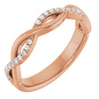 14K Gold Round Natural Diamond Infinity-Inspired Anniversary Band – 1/8 CTW - Rose Gold