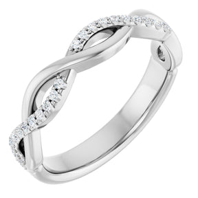 Platinum Round Lab-Grown Diamond Infinity-Inspired Anniversary Band – 1/8 CTW