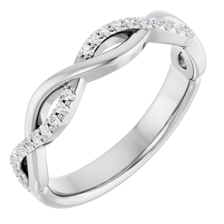 Platinum Round Lab-Grown Diamond Infinity-Inspired Anniversary Band – 1/8 CTW
