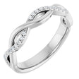 Platinum Round Natural Diamond Infinity-Inspired Anniversary Band – 1/8 CTW