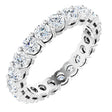 Platinum Round Natural Diamond Shared-Prong Eternity Band – 3 mm Stones (1 3/4–2 1/5 CTW)