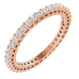 14K Gold Round Lab-Grown Diamond Shared-Prong Eternity Band – 1.5 mm Stones (1/2 CTW) - Rose Gold