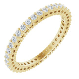 14K Gold Round Lab-Grown Diamond Shared-Prong Eternity Band – 1.5 mm Stones (1/2 CTW) - Yellow Gold