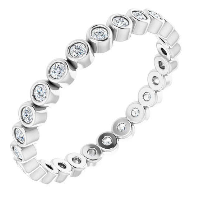 Platinum Round Natural Diamond Eternity Band – 1.5 mm Stones