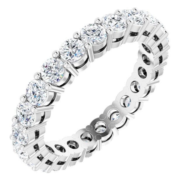 Platinum Round Lab-Grown Diamond Shared-Prong Eternity Band – 2.5 mm Stones (1 3/8–1 1/2 CTW)
