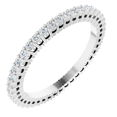 Platinum Round Lab-Grown Diamond Shared-Prong Eternity Band – 1.3 mm Stones (3/8–1/2 CTW)