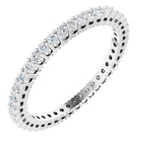 14K Gold Round Lab-Grown Diamond Shared-Prong Eternity Band – 1.5 mm Stones (1/2 CTW) - White Gold