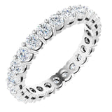 14K Gold Round Natural Diamond Shared-Prong Eternity Band – 2.8 mm Stones - White Gold