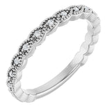 14K Gold Round Natural Diamond Anniversary Band – .07 CTW - White Gold