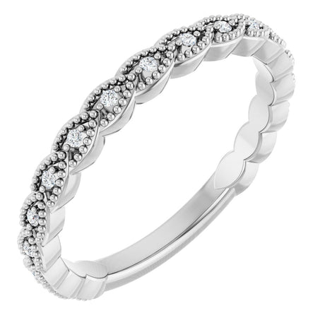 14K Gold Round Natural Diamond Anniversary Band – .07 CTW - White Gold