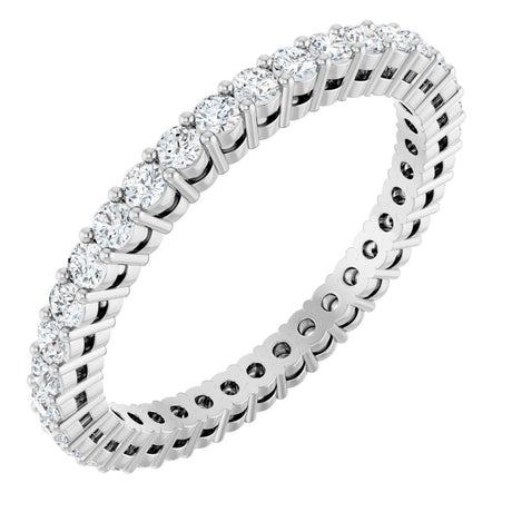 Platinum Round Lab-Grown Diamond Shared-Prong Eternity Band – 1.7 mm Stones (1/2–5/8 CTW)