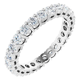 Platinum Round Lab-Grown Diamond Shared-Prong Eternity Band – 2.5 mm Stones (1 3/8–1 1/2 CTW)