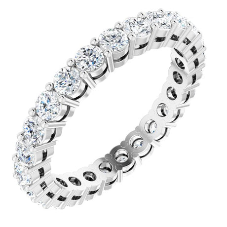 Platinum Round Lab-Grown Diamond Shared-Prong Eternity Band – 2.5 mm Stones (1 3/8–1 1/2 CTW)