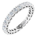 14K Gold Round Lab-Grown Diamond Shared-Prong Eternity Band – 2.5 mm Stones (1 3/8–1 1/2 CTW) - White Gold