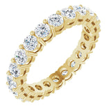 14K Gold Round Lab-Grown Diamond Shared-Prong Eternity Band – 2.8 mm Stones - Yellow Gold