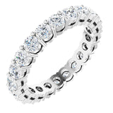 Platinum Round Lab-Grown Diamond Shared-Prong Eternity Band – 2.8 mm Stones