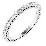 14K Gold Round Lab-Grown Diamond Shared-Prong Eternity Band – 1.3 mm Stones (3/8–1/2 CTW) - White Gold