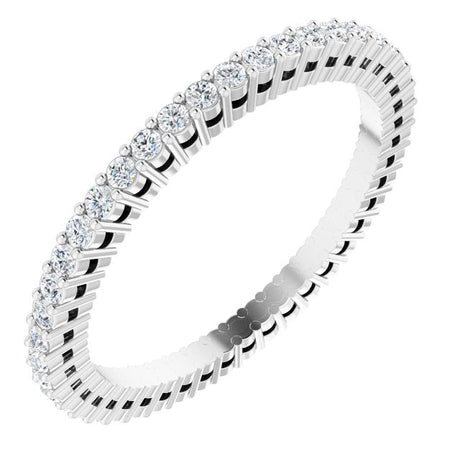 Platinum Round Lab-Grown Diamond Shared-Prong Eternity Band – 1.3 mm Stones (3/8–1/2 CTW)