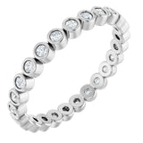 14K Gold Round Natural Diamond Eternity Band – 1.5 mm Stones - White Gold