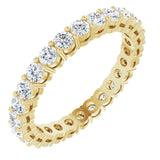 14K Gold Round Lab-Grown Diamond Shared-Prong Eternity Band – 2.5 mm Stones (1 3/8–1 1/2 CTW) - Yellow Gold