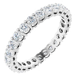 14K Gold Round Lab-Grown Diamond Shared-Prong Eternity Band – 2.5 mm Stones (1 3/8–1 1/2 CTW) - White Gold