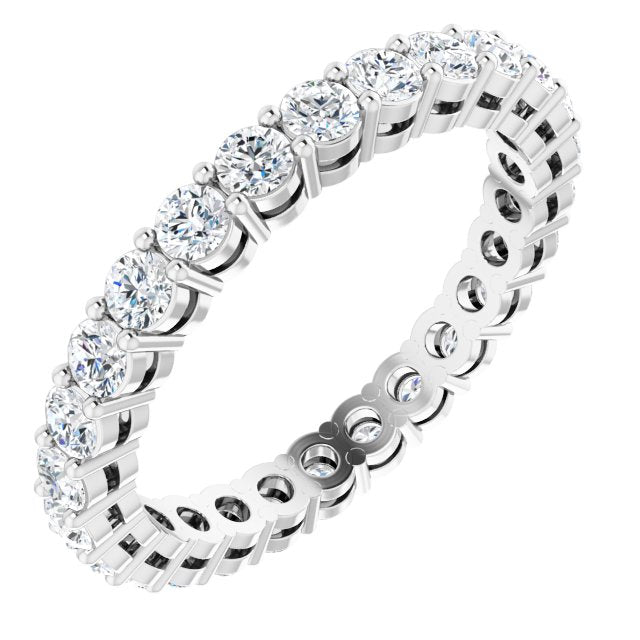 Platinum Round Lab-Grown Diamond Shared-Prong Eternity Band – 2.5 mm Stones (1 3/8–1 1/2 CTW)