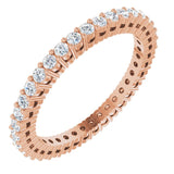 14K Gold Round Lab-Grown Diamond Shared-Prong Eternity Band – 1.5 mm Stones (1/2 CTW) - Rose Gold
