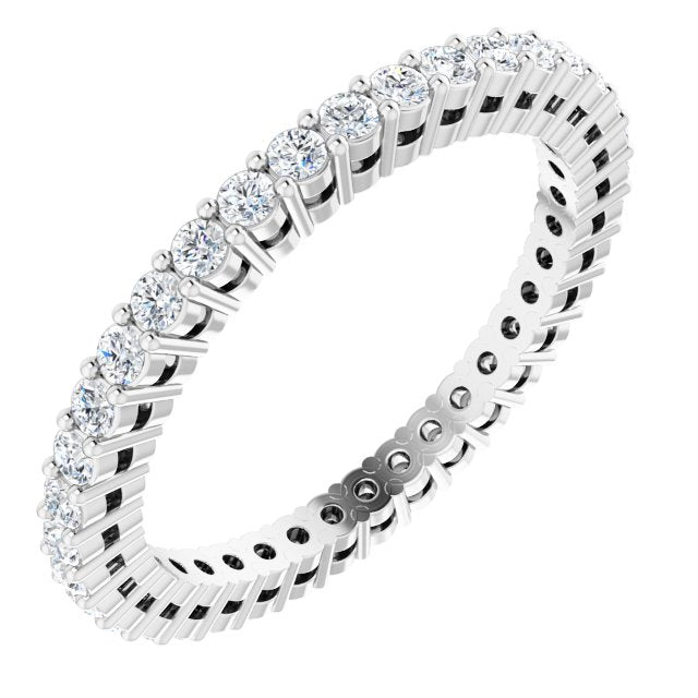 Platinum Round Lab-Grown Diamond Shared-Prong Eternity Band – 1.5 mm Stones (1/2 CTW)