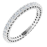 14K Gold Round Lab-Grown Diamond Shared-Prong Eternity Band – 1.5 mm Stones (1/2 CTW) - White Gold