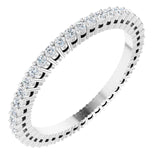 14K Gold Round Lab-Grown Diamond Shared-Prong Eternity Band – 1.3 mm Stones (3/8–1/2 CTW) - White Gold