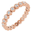 14K Gold Round Natural Diamond Eternity Band – 1.5 mm Stones - Rose Gold