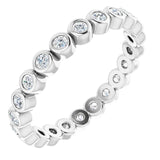 14K Gold Round Natural Diamond Eternity Band – 1.5 mm Stones - White Gold