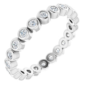 Platinum Round Natural Diamond Eternity Band – 1.5 mm Stones