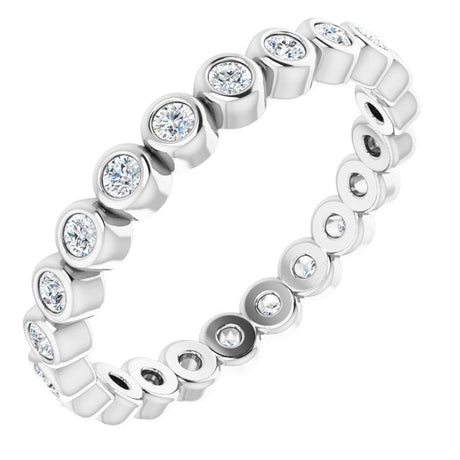 Platinum Round Natural Diamond Eternity Band – 1.5 mm Stones