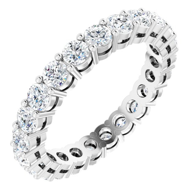 Platinum Round Lab-Grown Diamond Shared-Prong Eternity Band – 2.8 mm Stones