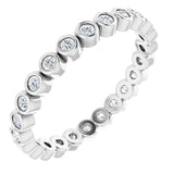 Platinum Round Natural Diamond Eternity Band – 1.5 mm Stones