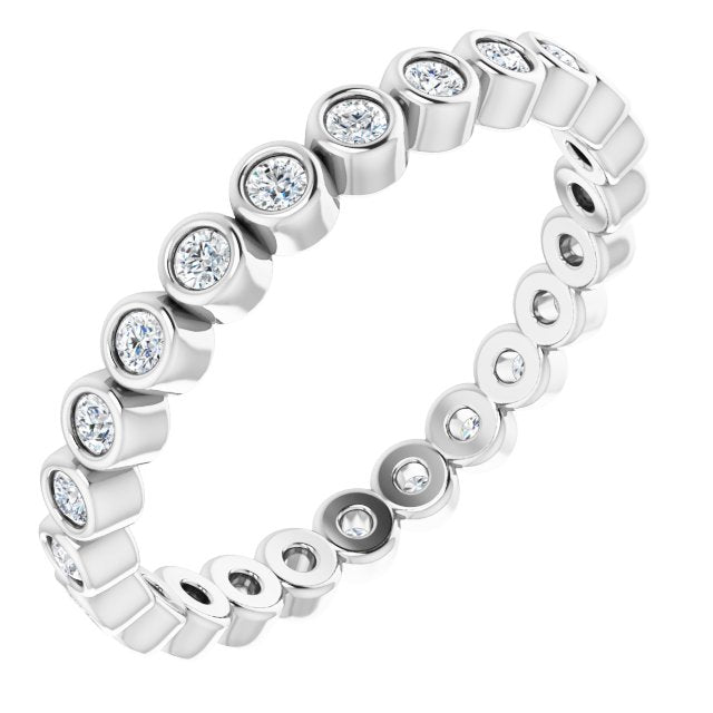 Platinum Round Natural Diamond Eternity Band – 1.5 mm Stones