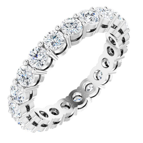 Platinum Round Lab-Grown Diamond Shared-Prong Eternity Band – 2.8 mm Stones