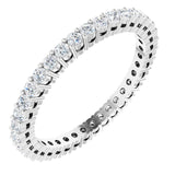 Platinum Round Lab-Grown Diamond Shared-Prong Eternity Band – 1.7 mm Stones (1/2–5/8 CTW)