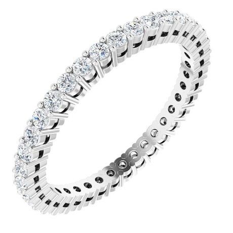 Platinum Round Lab-Grown Diamond Shared-Prong Eternity Band – 1.7 mm Stones (1/2–5/8 CTW)