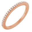 14K Gold Round Lab-Grown Diamond Shared-Prong Anniversary Band – 1.1 mm Stones - Rose Gold