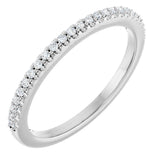 Platinum Round Natural Diamond Shared-Prong Anniversary Band – 1/8 CTW