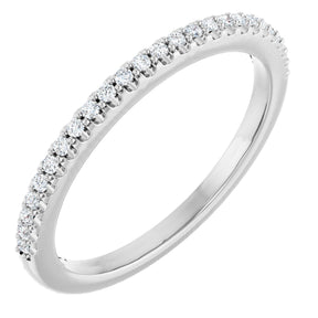 Platinum Round Natural Diamond Shared-Prong Anniversary Band – 1/8 CTW