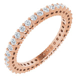 14K Gold Round Lab-Grown Diamond Shared-Prong Eternity Band – 1.5 mm Stones (1/2 CTW) - Rose Gold