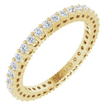 14K Gold Round Lab-Grown Diamond Shared-Prong Eternity Band – 1.5 mm Stones (1/2 CTW) - Yellow Gold