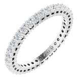 Platinum Round Lab-Grown Diamond Shared-Prong Eternity Band – 1.5 mm Stones (1/2 CTW)