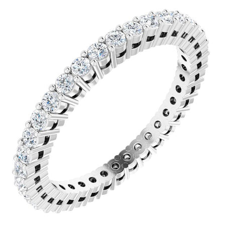 Platinum Round Lab-Grown Diamond Shared-Prong Eternity Band – 1.5 mm Stones (1/2 CTW)