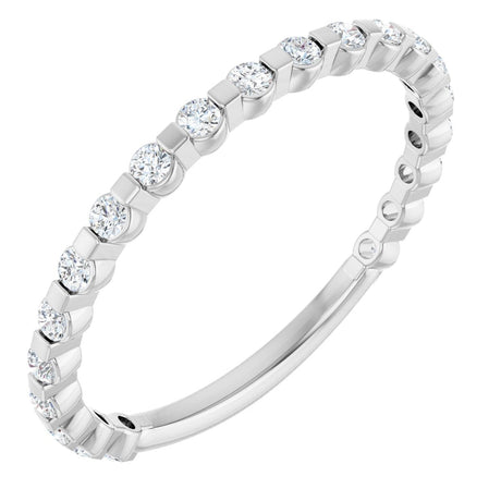 Platinum Round Natural Diamond Channel-Set Anniversary Band – 1/4–3/4 CTW