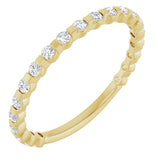 14K Gold Round Natural Diamond Channel-Set Anniversary Band – 1/4–3/4 CTW - Yellow Gold