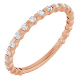 14K Gold Round Natural Diamond Channel-Set Anniversary Band – 1/4–3/4 CTW - Rose Gold